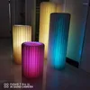 Fournitures de fête Grand événement Décoration de fête Table à dessert pliante en papier avec lumière LED Colonne romaine ronde Guide de route de mariage Support à fleurs