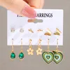 Stud 6pcs set Snake Butterfly Earrings Set For Women Girls Vintage Metal Silver Plated s Heart Drop Jewelry Gift 230414