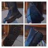 Botas Niños Cuero Niñas Alto Mid-Becerro Moda Western Knight 2023 Invierno Corto Peluche Cálido Princesa Zapatos Casuales