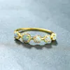 Wedding Rings Minimalist Female White Opal Small Stone Ring Vintage Bridal Round Engagement Charm Gold Color Thin For Women