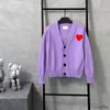 Amis Amiparis Cardigan Sweater Jacquard a Heart Coeur Love Sweat Am i Paris Casual Men Women Knit Hoodie Jumper 2023 Winter Fashion Amishirt A42i