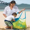 Opbergtassen kinderen schuren beschermbare mesh tas kinderen speelgoed zwemmen groot strand eco dames cosmetische make -up