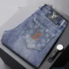 Designer herfst en winter nieuwe jeans heren kwaliteit slim fit kleine voeten lange broek mode Lwh1995 9cdc