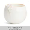 Mugs China Vintage Pure Hand-pressed Flower Hostess Cup Tea Set Pink White Kungfu Ceramic Mug Drinkware Wedding Gifts