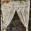 Ren gardiner Beige String Cotton Line Curtain Bohemian Wave Macrame Window Blind Valance Room Divider Door Home Decorations Cortinas 230413