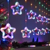 Decoraciones navideñas Cortina de ventana LED Luz de cadena Decoraciones navideñas para el hogar Feliz año 2024 Dormitorio Decoraciones de pared interiores al aire libre 231113