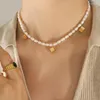 Collane con ciondolo Elegante collana di vere perle naturali Gioielli per donna Piccolo pendolo quadrato Girocollo barocco irregolare Chic