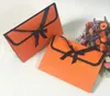 Emballage cadeau 100pcs Boîte pliante Emballage Sac Foulard en soie Mouchoir Enveloppe UV Orange