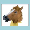 Maski imprezowe maska ​​koni Realistyczna i PY Halloween nowość nowość lateksowa gumowa zwierzę 1pcs/partia dostawa domowa ogród festiv dhwh9