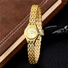 Armbandsur Small Watch for Women Quartz Watches Gold Sliver Band Ladies Simple Female Fashion Golden Orologio Diamond Mini Case Wristwatch