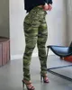 Women's Pants Sexy Trousers Pencil Women Daily Wear Camouflage Slim Fit High Waist Eyelet Lace-up Tied Detail Skinny