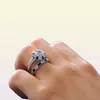 Yhamni Fashion Promise Rings Set Blue Zircon CZ 925 Sterling Silver Anniversary Wedding Band Rings for Women Gift Jewelry RZ6708366384
