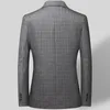 Ternos masculinos roupas de negócios masculino blazer masculino 2023 outono e inverno estilo britânico xadrez para homem terno jaqueta casual vestido casaco