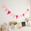 Party Decoration 12 Flags 17cm Colorful Felt Banner Garlands Birthday Bunting Baby Shower Wedding Pennant Home Supplies