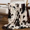 Blankets Cow Print Blanket Black White Bed Cow Throws Soft Couch Sofa Cozy Warm Small Blankets Plush Gift for Daughter Mom Bedroom Decor 230414