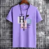 Men's TShirts JFUNCY 2023 Summer Men T Shirt Short Sleeve Cotton Tshirt Fashion Letter Print Plus Size 6XL Man Loose Tshirts Male Tee Top 230414