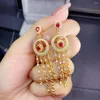 Dangle Küpeler Kjjeaxcmy Fine Jewelry 925 STERLING Gümüş Kakma Doğal Ruby Girls 'Lüks Çin tarzı püskül destek Testi