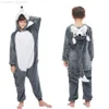 Pyjamas Kinder Pyjamas Einhorn Pyjamas Tier Kigurumi Wolf Kostüm Cartoon Anime Cosplay Kleidung für Kinder Jungen Winter Warme Onesies 231114