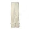 Herrbyxor harajuku vit färg sida ruched dragsko casual last bred ben baggy överdimensionerade overaller unisex lösa byxor