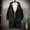 Men's Down Parkas Warm Thick Men White Duck Down Jacket Hooded Puffer Jackets Coat Winter Male Casual Long Parka Overcoat Outdoor Multi-pocket 231113