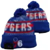 76ers Beanie Philadelphia Beanies All 32 Teams Knitted Cuffed Pom Men's Caps Baseball Hats Striped Sideline Wool Warm USA College Sport Knit Hats Cap for Women