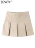 Women's Shorts ZEVITY Women High Waist Wide Pleats Design Slim Skirts Female Side Zipper Culottes Chic Pantalone Cortos P2576 230413