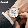 Orologi da polso Marchio svizzero POSHI Orologio da uomo Moda Top Luxury Sport Orologio da polso da uomo Impermeabile in pelle luminosa Data Orologi al quarzo Orologio da uomo 231114