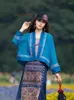 Abbigliamento etnico 2023 Cardigan in lino di cotone stile cinese Giacca da donna retrò Harajuku Tang Giacca da donna Hanfu con ricamo floreale vintage