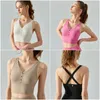 LU LU LEMONS Femmes Yoga Tenues -ADSG488 Gilet d'été Filles Course à Pied Sport Gym Soutien-Gorge Dames Adulte sans Manches vêtements de Sport Exercice Fiess Porter Brassière Gilets V