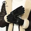 Five Fingers Gloves Winter Men Genuine Leather Touch Screen Warm Casual Mittens for Outdoor Sport Full Finger Solid Glove ST030 231114