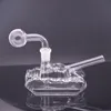군사 애호가 탱크 디자인 물 담뱃대 담배를위한 투명한 DAB 장비 용 물 거품 블러 파이프 14mm 남성 오일 보울을위한 흡연 액세서리를위한 물 버블러 파이프