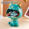 Obiekty dekoracyjne figurki figurki kota pudełko magazynowe Lucky Cat Statue Rzeźba Dekoracja stolika Miniaturowa figurka duża statua biurko Małe 231114