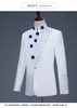Costumes pour hommes tunique chinoise blazers costume hommes blanc bleu diamant veste mode décontractée boutique impression personnalisée marié smoking tissu