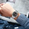 Montres-bracelets hommes montres mode luxe hommes noir en acier inoxydable Quartz montre-bracelet homme affaires décontracté en cuir montre relogio masculino 231114