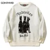 Men's Sweaters Men Vintage Sweater Y2K Streetwear Hip Hop Vintage Knitted Doberman Dog Sweaters Autumn Harajuku Fashion Retro Casual Sweaters 231114