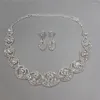 Chaînes Motif Vente De Luxe Strass Collier Boucle D'oreille Ensemble Haute Couture Accessoires Mariée Bijoux Ornements En Gros