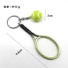 Keychains Simulated Mini Tennis Racket Keychain For Women Men Metal Car Keyring Backpack Ornament Accessories Sports Souvenirs Gifts