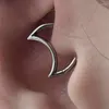 Ohrstecker, romantisch, einfach, schön, silberfarben, Mond, modisch, für Damen, Titanstahl, kleiner Piercing-Schmuck