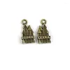 Pendentifs colliers (E698) 100g environ 43-45 pièces 16x10mm Antique Bronze alliage château charmes pendentifs bijoux à bricoler soi-même résultats accessoires