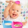 Cups Dishes Utensils 2Pcs/Set Baby Silicone Spoon Fork with Wooden Handle Baby Feeding Tableware Toddlers Infant Feeding Accessories Utensils AA230413