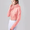 lu Damen Yoga-Jacke mit Kapuze, lange Ärmel, Outfit, einfarbig, durchgehender Reißverschluss, Gym-Jacken, formende Taille, Fitness, Jogger-Outfit, Sportbekleidung für Damen, BFJ5004