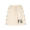 2022 Summer New European and American High Street Fashion Brand FOG Buckle Shorts Lace-up Simple Casual Pants Men Q8FT#