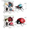 Electric/RC Animals Infrared RC Remote Control Animal Insect Simulation Ladybug Toy Kit barn vuxna prank skämt barn pojke gåva Q231114