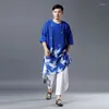 Etnische Kleding Traditioneel Chinees Voor Mannen Mannelijke Mandarijn Kraag Shirt Blouse Wushu Outfit China Tops TA369