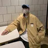 Herren Jacken Jacke Doppelseitiger Verschleiß Frühling Herbst Harajuku Print Outwear Lässiger Umlegekragen Reißverschluss Warmer Wintermantel