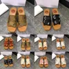 Women Designer Sandals Woody Espadrille Platform Wedge Mules Canvas Slides Slipper Thong Slingback Square Toe Storlek 35-42 Bra