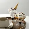 Wine Glasses Household High Temperature Resistant Striped Dessert Champagne Glass Milk Juice Oatmeal Cup Tableware