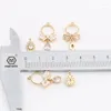 Charms 2pcs/Lot 13 24mm Rhinestone Pendants Buttons For Earring Decoration Metal Bow DIY Jewelry Craft