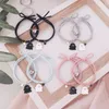 Braccialetti con ciondoli 2 pz/set Coppia Nero Bianco Fantasma Corda Bracciale a cuore per donne e uomini Amanti dei regali abbinati alla moda