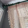 Sheer Perdeler Retro Boho Chic Bej Tığ Örgüsü Mutfak İçet İle İçi Dövüşlü Salon Villa Cafe Patio Pubsel Düğün Dekorasyonu 230413